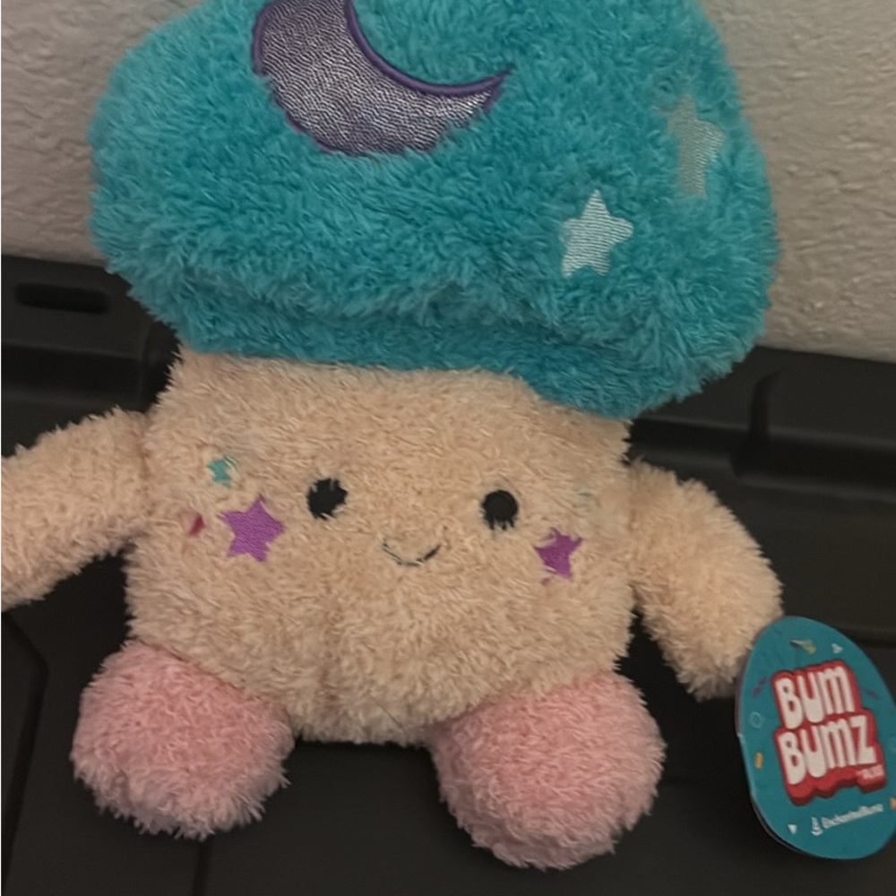 Bum Bumz blue mushroom stuffie